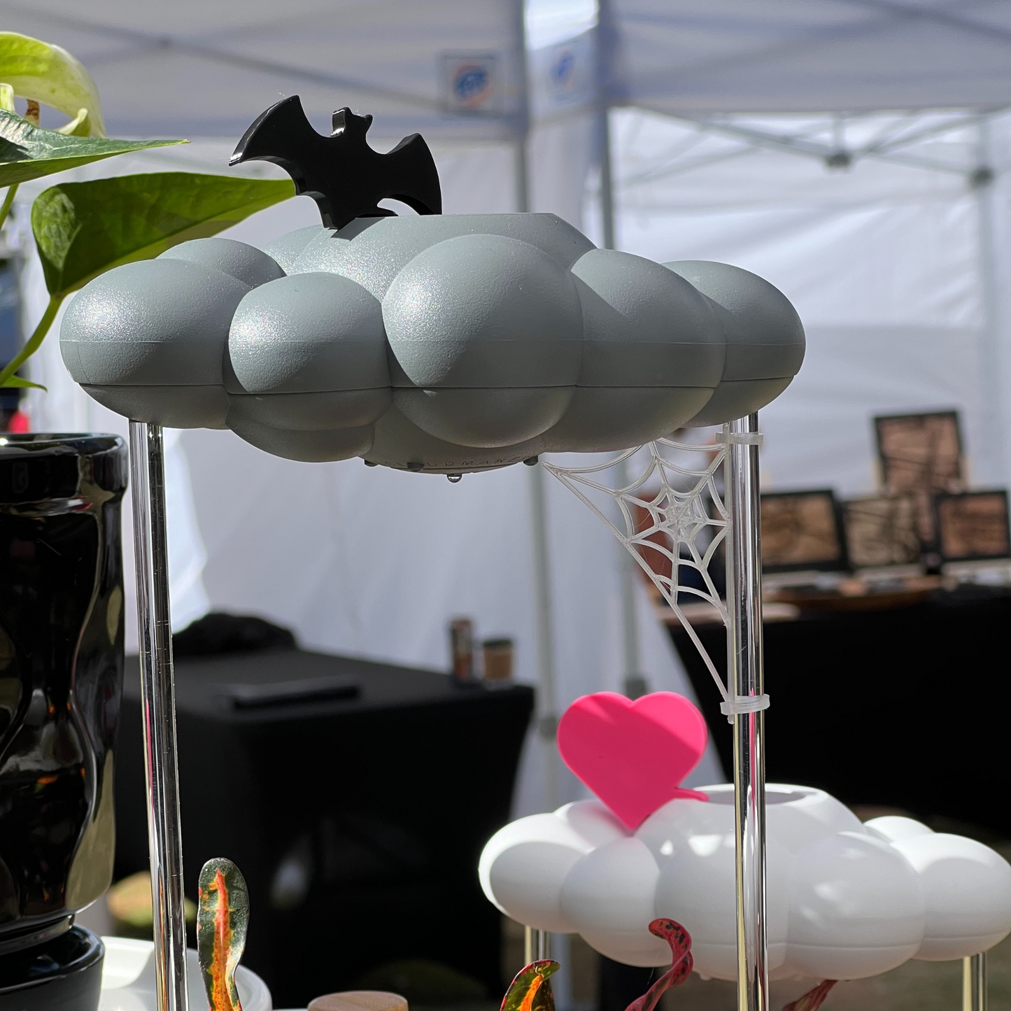 Stormy Dripping Rain Cloud with Bat Charm