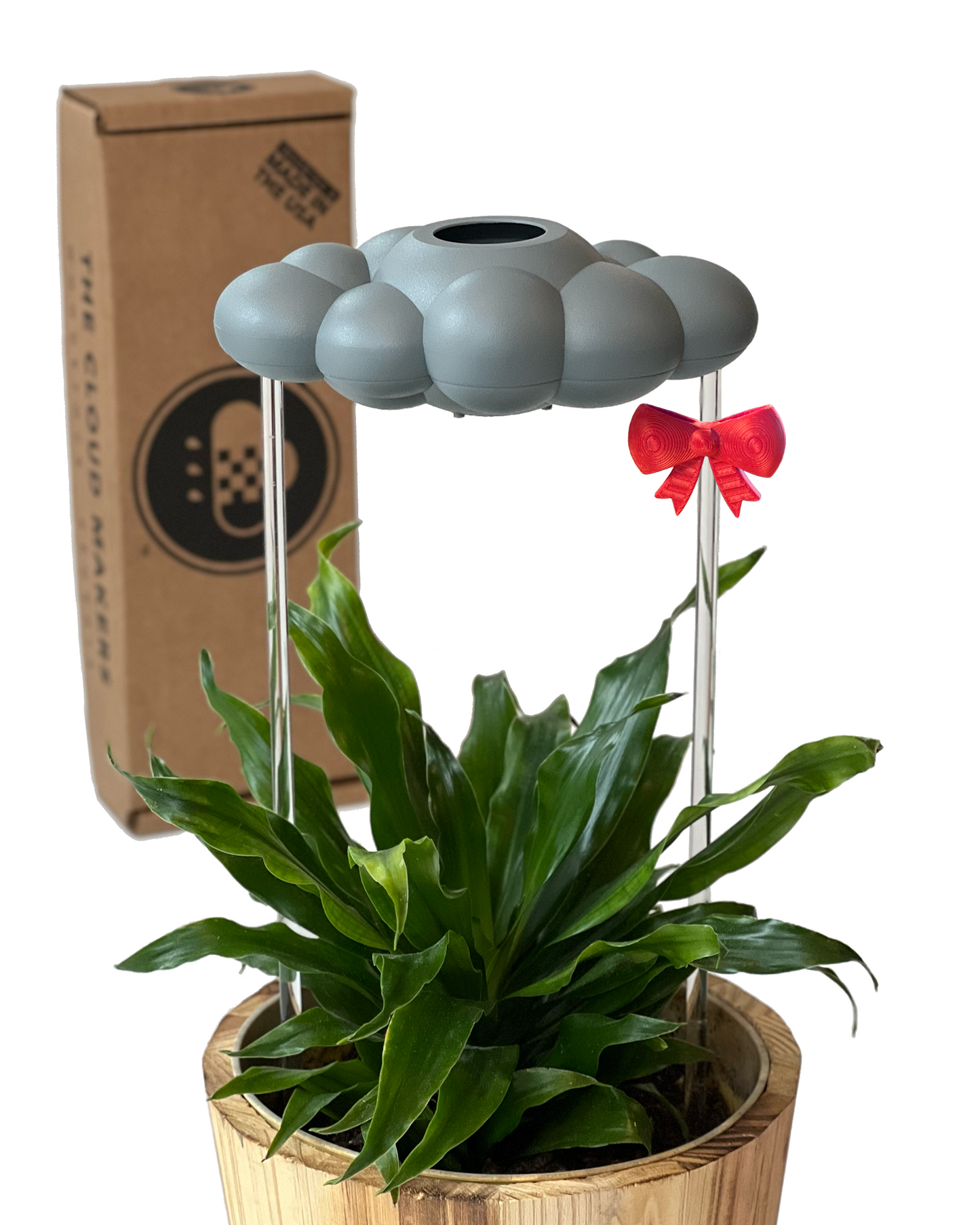 Stormy Dripping Rain Cloud with Bow Charm