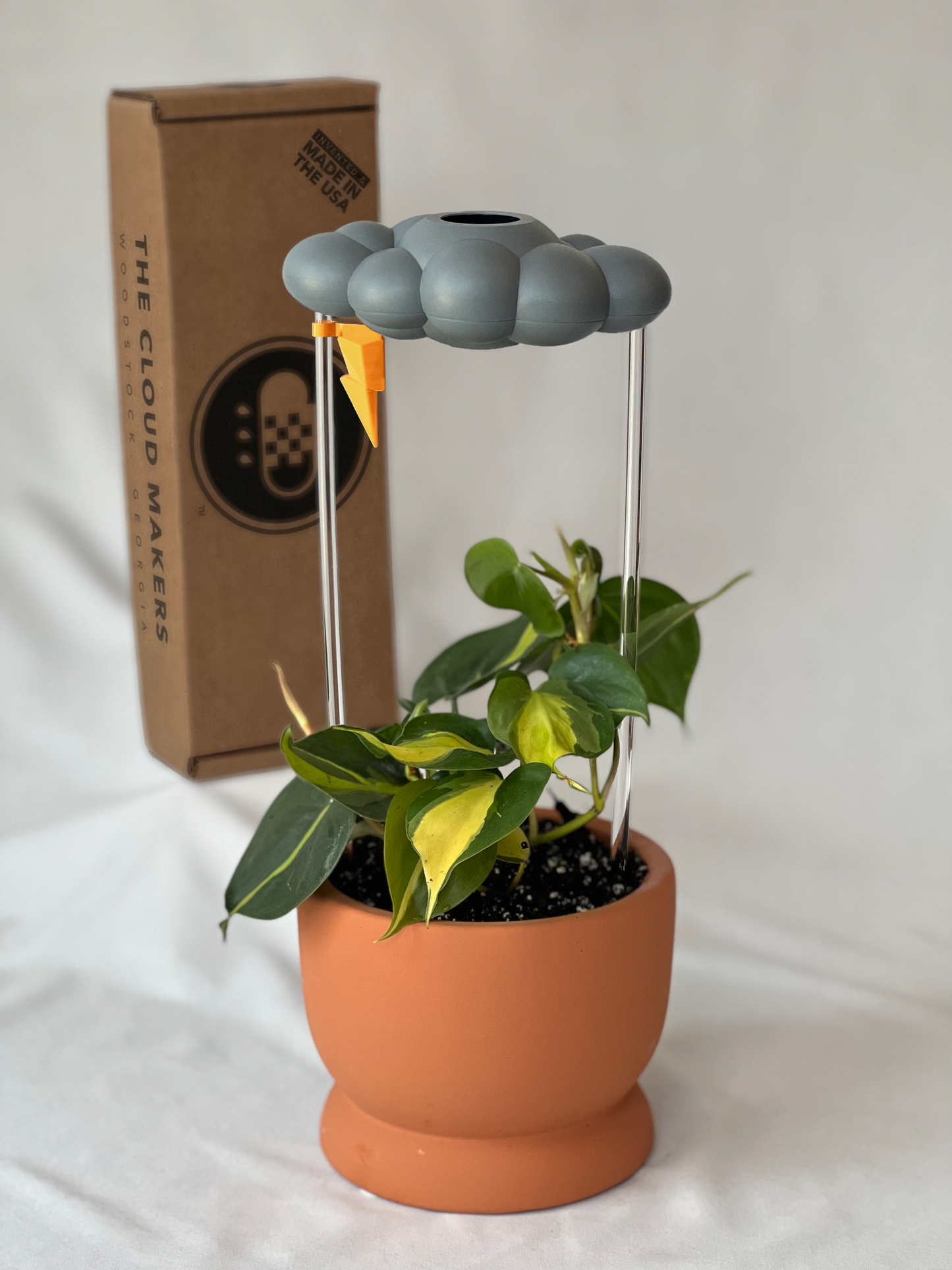 Stormy Dripping Rain Cloud with Lightning Bolt Charm
