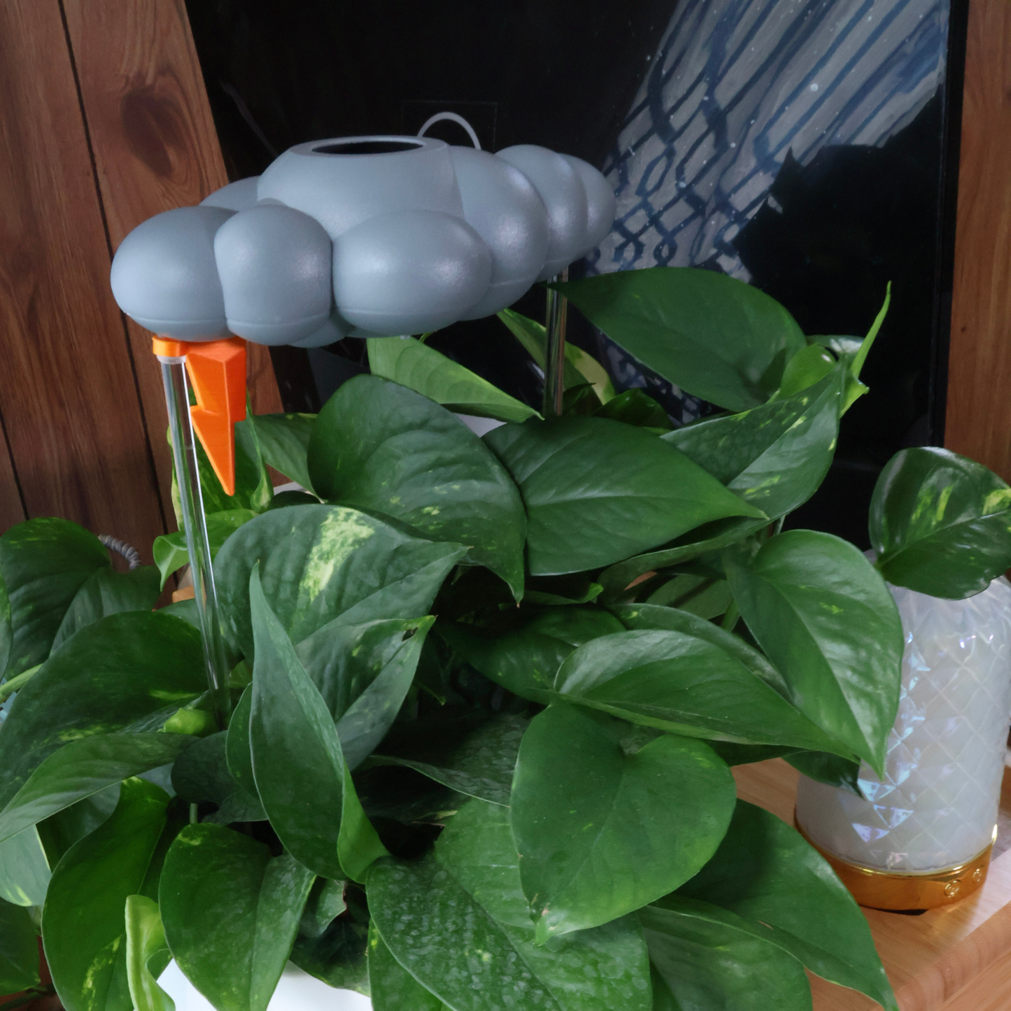 Stormy dripping rain cloud by THE CLOUD MAKERS with lightning bolt charm