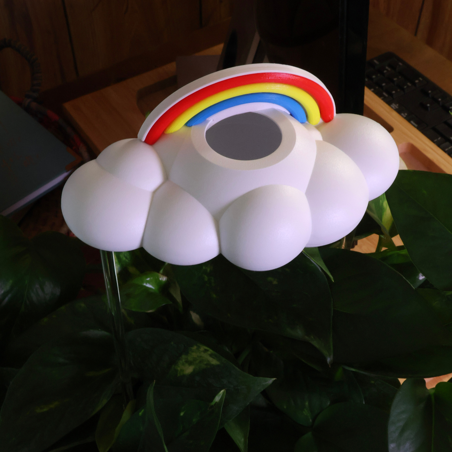 Original Dripping rain cloud by THE CLOUD MAKERS with Rainbow charm