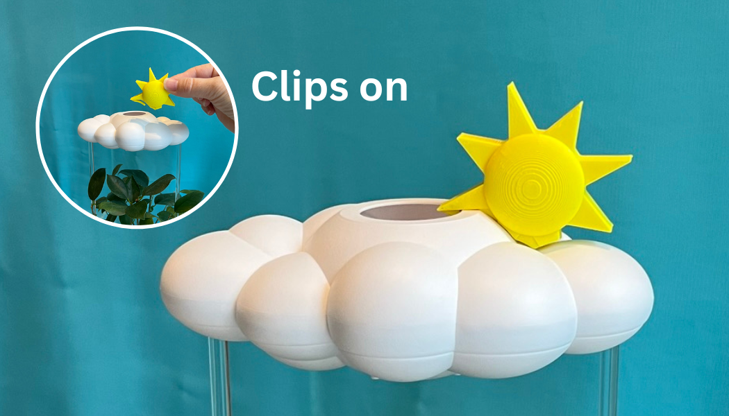 Load video: How to fit the sun add-on onto the cloud makers dripping rain cloud