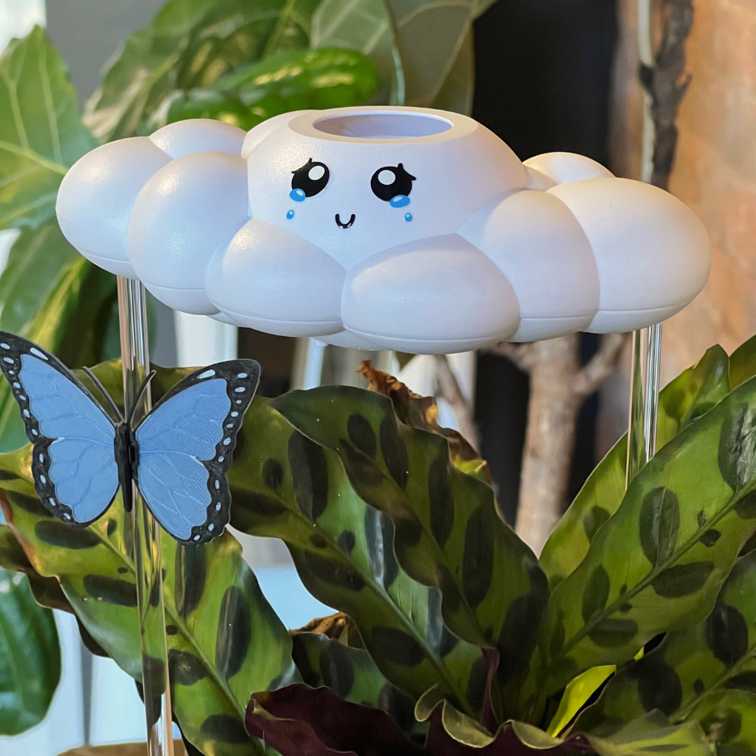 Clara the Cloud with blue. butterfly charm