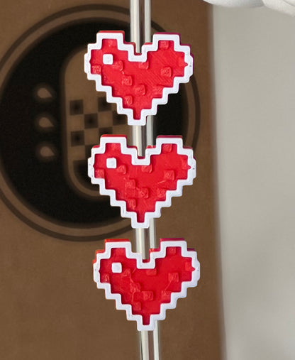 Pixel Heart Charm Set