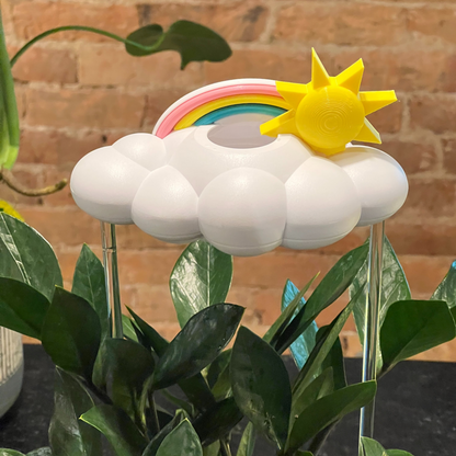 Original Dripping Rain Cloud with Sun and Pastel Rainbow Charms