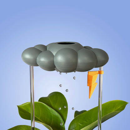Stormy Dripping Rain Cloud with Lightning Bolt Charm
