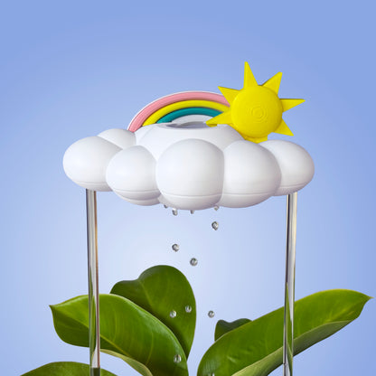 Original Dripping Rain Cloud with Sun and Pastel Rainbow Charms
