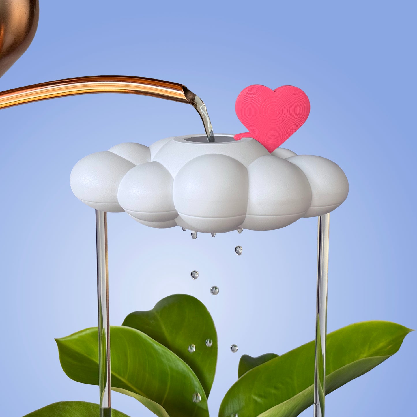 Original Dripping Rain Cloud with Pink Heart Charm