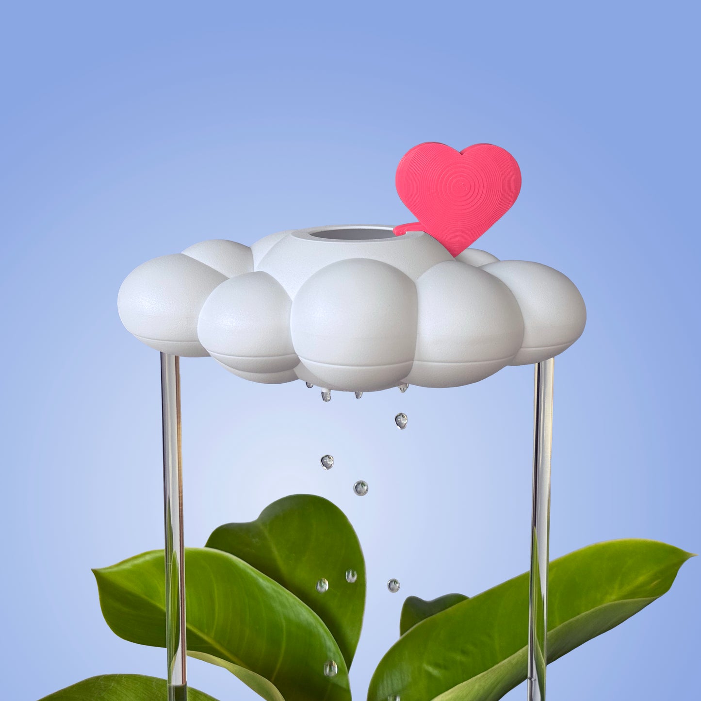 Original Dripping Rain Cloud with Pink Heart Charm