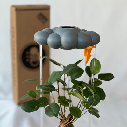 Stormy dripping rain cloud by THE CLOUD MAKERS with lightning bolt charm