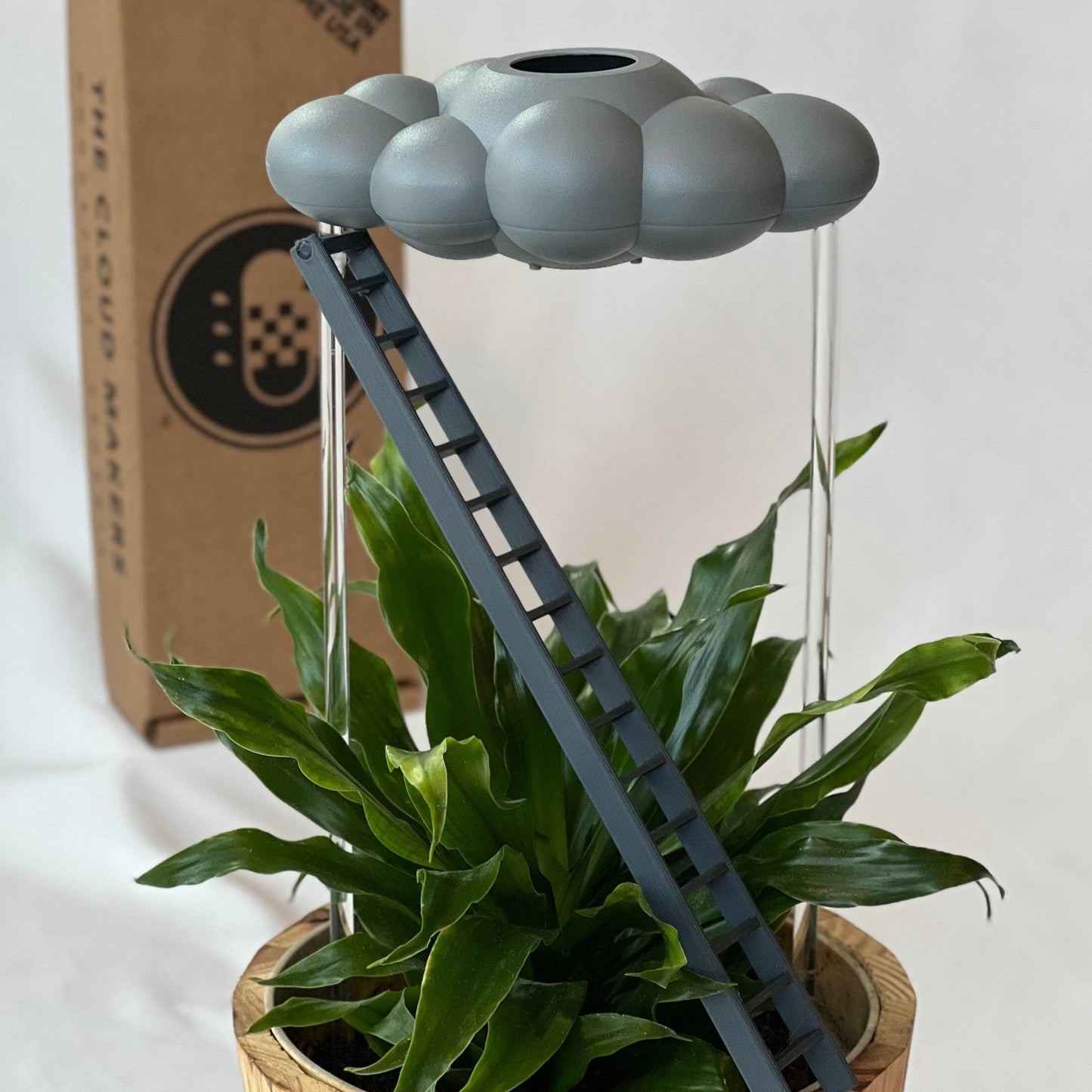 Stormy dripping rain cloud by THE CLOUD MAKERS with ladder charm