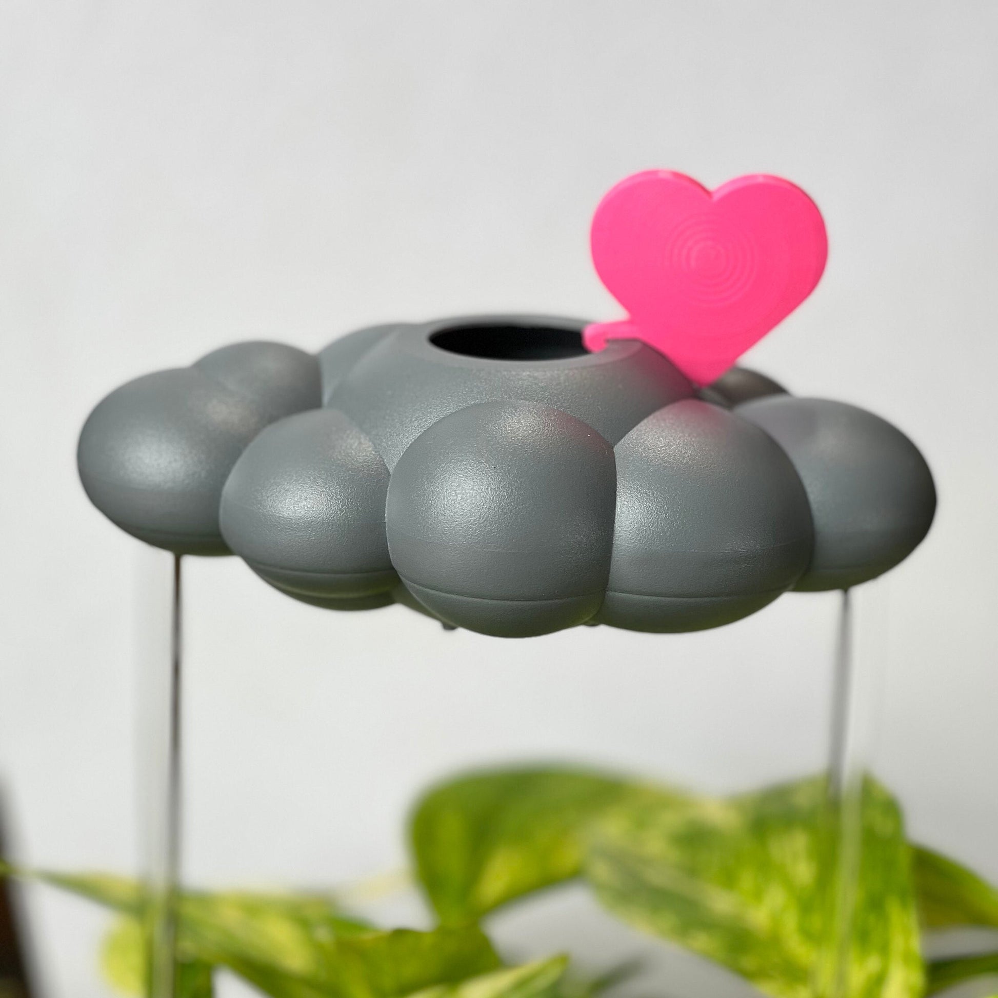 Stormy Dripping Rain Cloud with Pink Heart