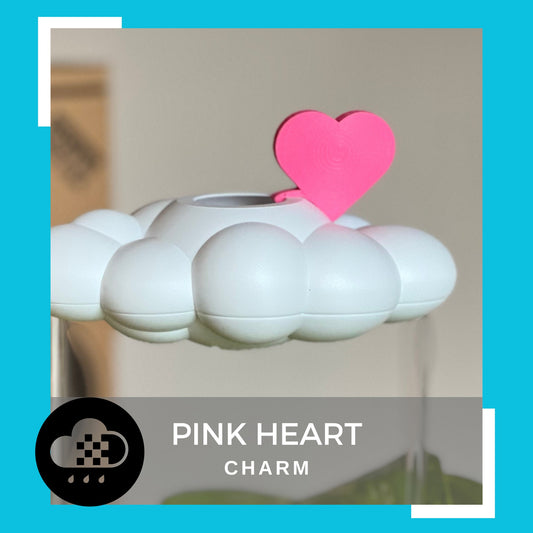Pink Heart charm for dripping rain cloud