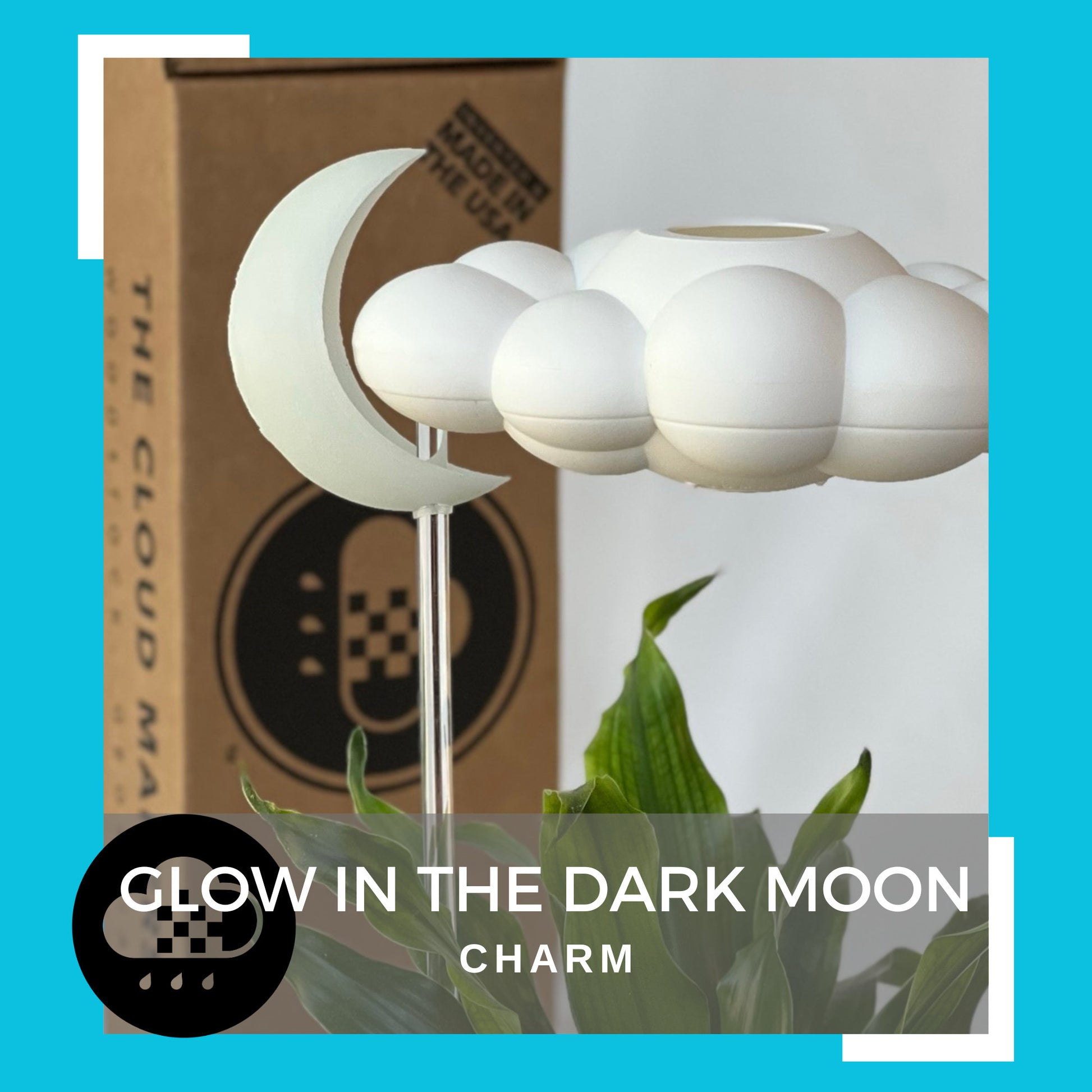 Original Dripping Rain cloud with glow in the dark moon charm