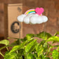Original Dripping Rain Cloud by THE CLOUD MAKERS with Pink Heart and Pastel Rainbow Charms