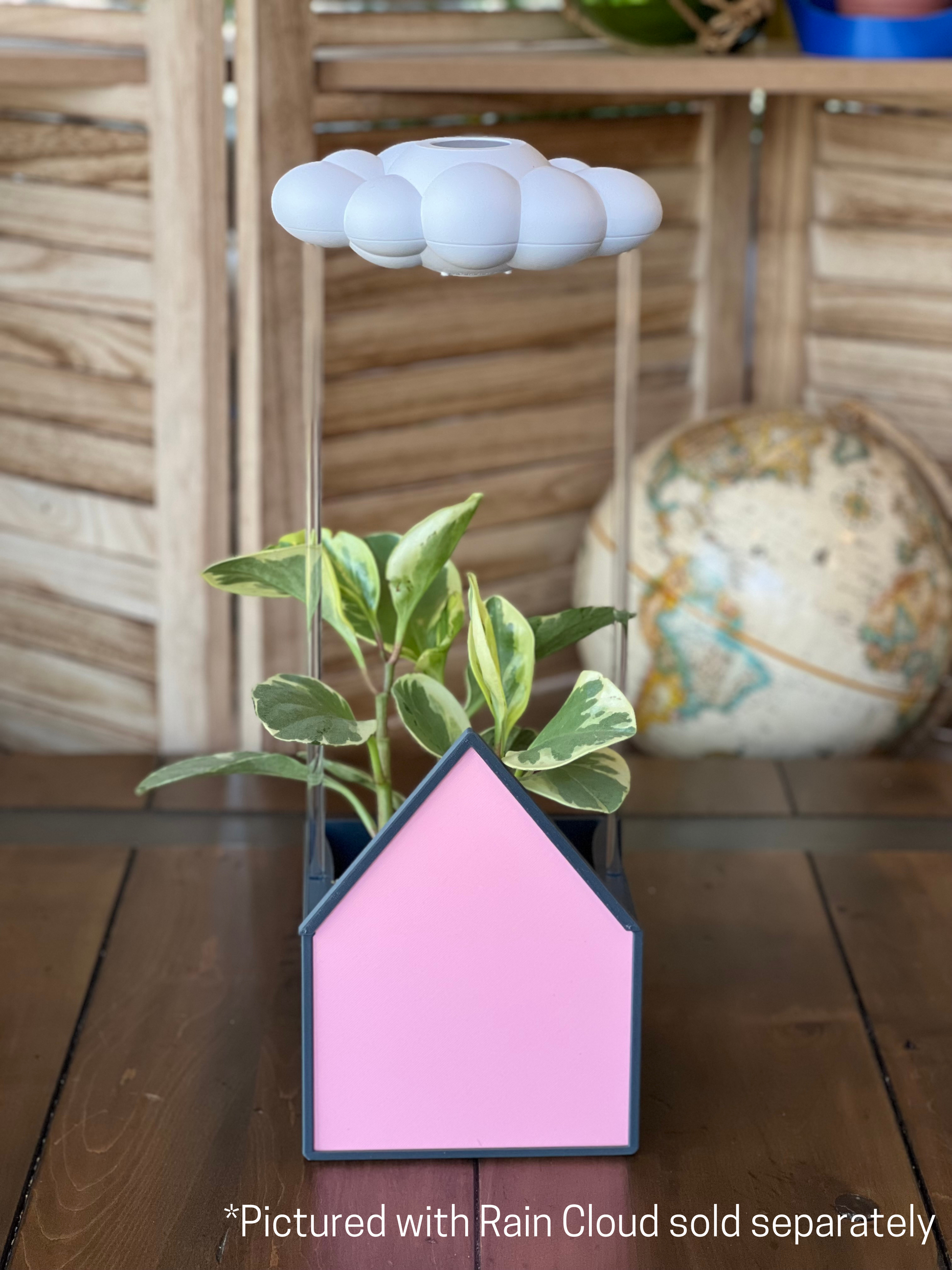 Pink House Planter for THE CLOUD MAKERS dripping Rain Cloud
